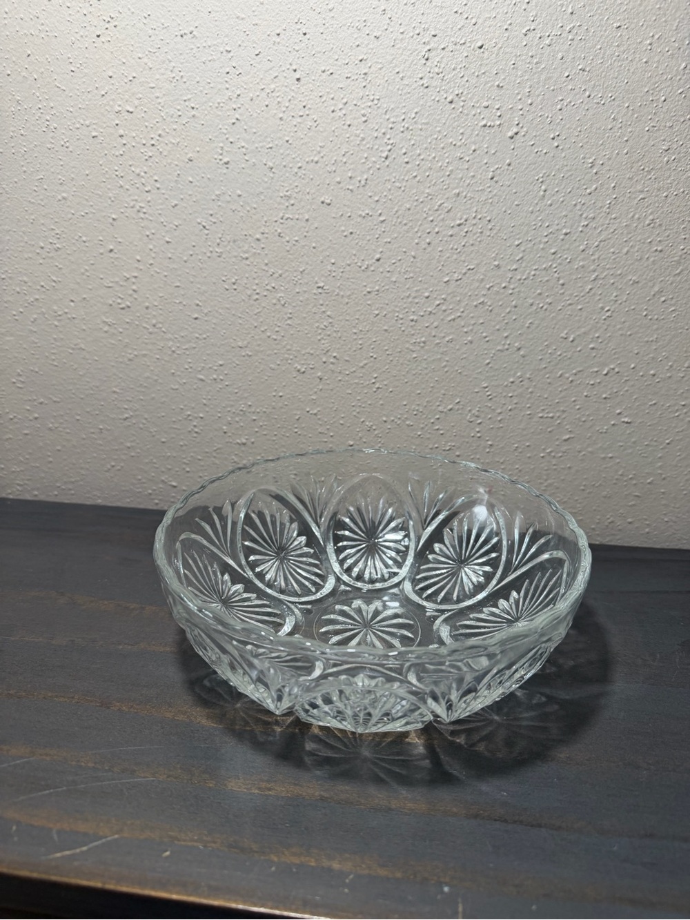 Clear Pressed Glass Serving Bowl
